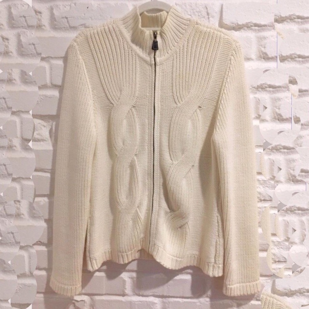 Tommy Hilfiger Full Zip Cable Knit Cardigan, Mens L
